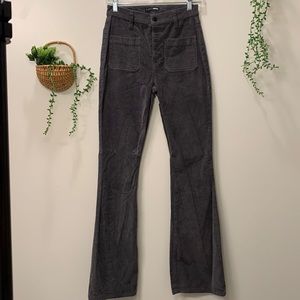 Gray/charcoal corduroy pants.